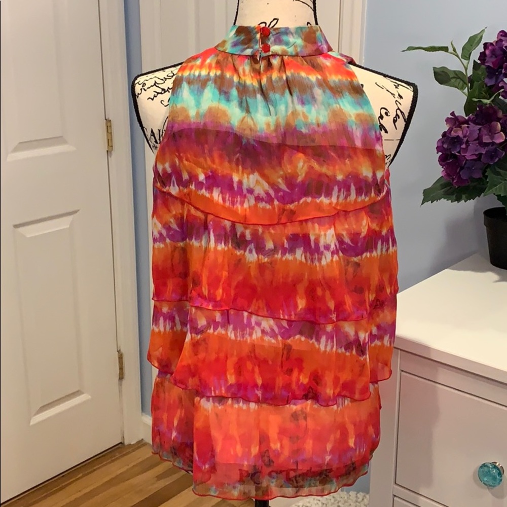 NY Collection Multi Tiered Sun Blouse - Picture 3 of 7